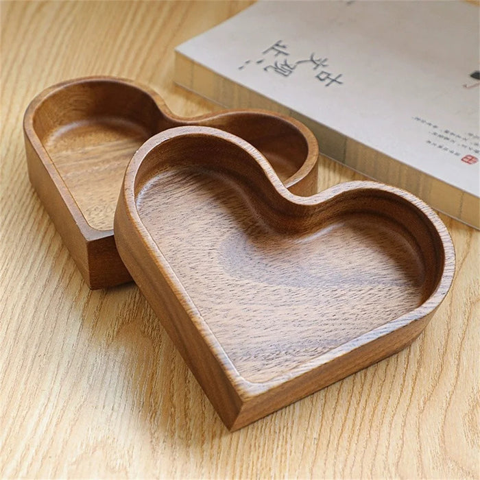 Wooden Heart-Shaped Candy Box Stackable Nuts Dried Fruits Storage Tray (BPA Free, No FDA) - 5
