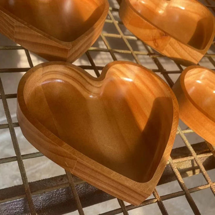 Wooden Heart-Shaped Candy Box Stackable Nuts Dried Fruits Storage Tray (BPA Free, No FDA) - 7