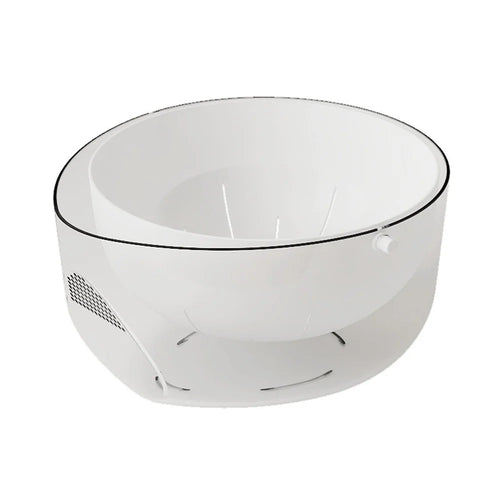 QY1233A Double Layer Drain Basket Plastic Kitchen Fruit Vegetable Washing Strainer (BPA Free, No FDA) - Transparent White - 1