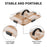 Multifunctional Fruit Tray with Lid 6 Compartments Bamboo Serving Platter for Outdoor Camping Picnic (BPA Free, No FDA) - Natural Color - 4
