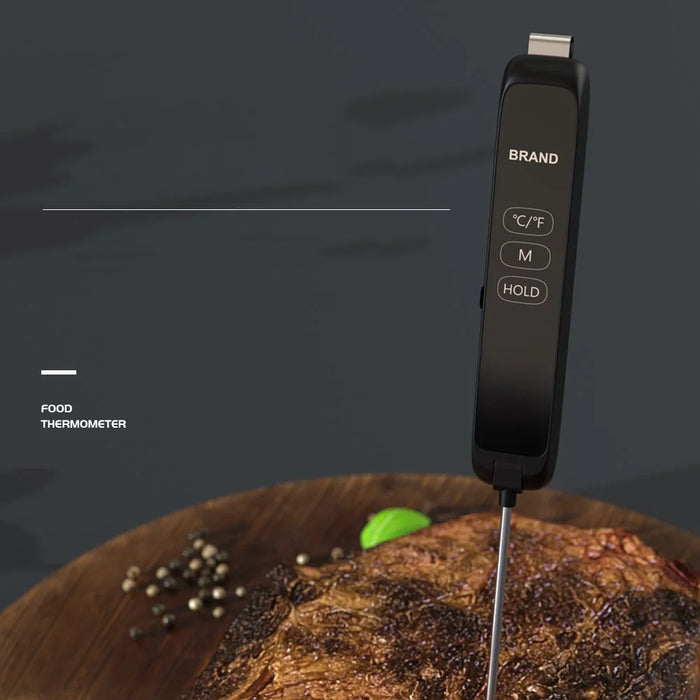 TH-100 Ultra Fast Digital Instant Read Magnetic Meat Thermometer with Folding Probe for Kitchen Food Cooking BBQ - Black - 2