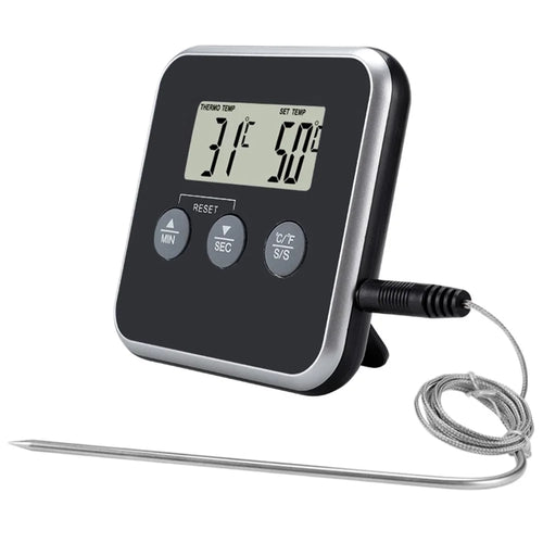 TS-BN56 Household Oven BBQ Thermometer Multifunctional Kitchen Electronic Timer with Waterproof Probe (No FDA, BPA Free) - 1