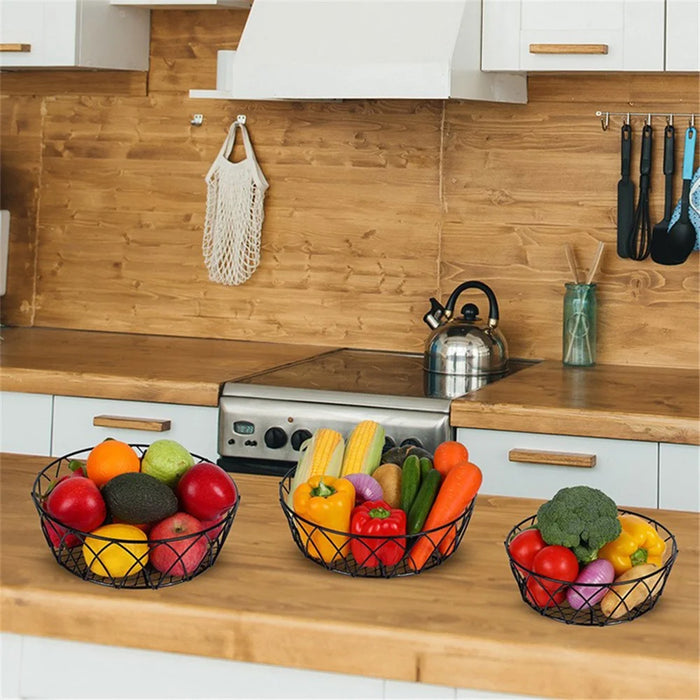 001-ZJD-SA1 3-Layer Iron Hanging Basket Potted Plant Fruit Storage Basket (BPA-free, No FDA Certificate) - 3