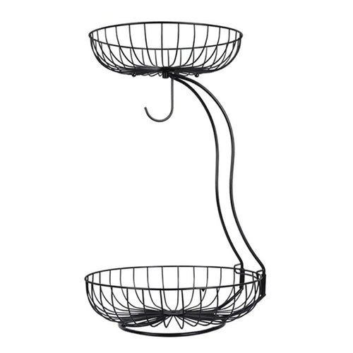 001-ZJGL-001 Nordic Double Layer Fruit Tray Snack Storage Basket (BPA Free, No FDA) - 1