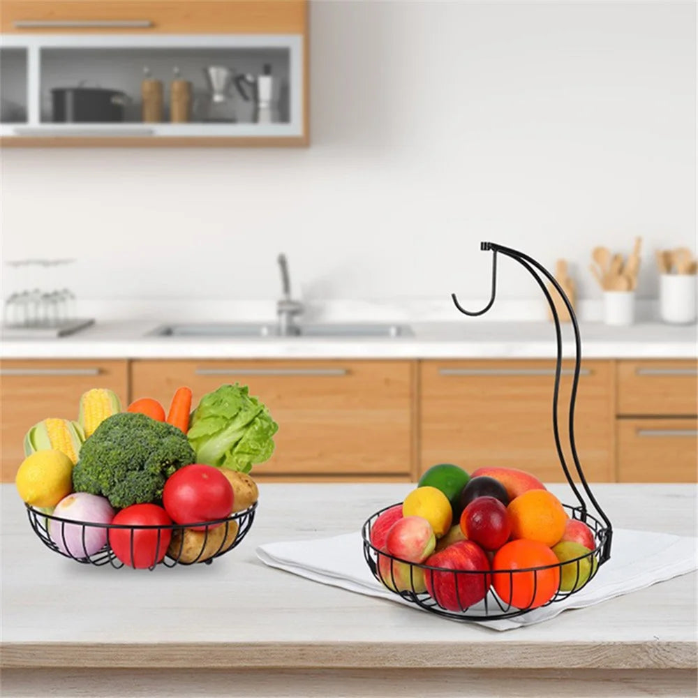 001-ZJGL-001 Nordic Double Layer Fruit Tray Snack Storage Basket (BPA Free, No FDA) - 3