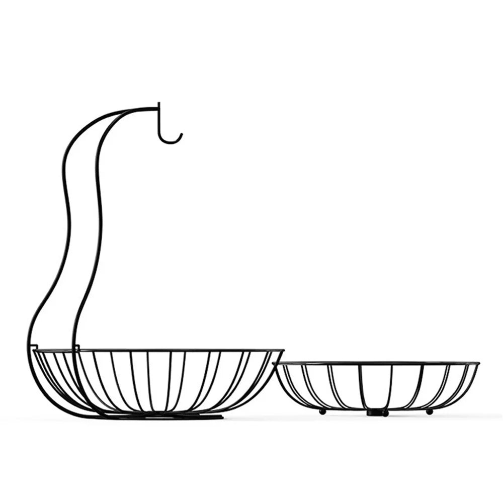001-ZJGL-001 Nordic Double Layer Fruit Tray Snack Storage Basket (BPA Free, No FDA) - 6