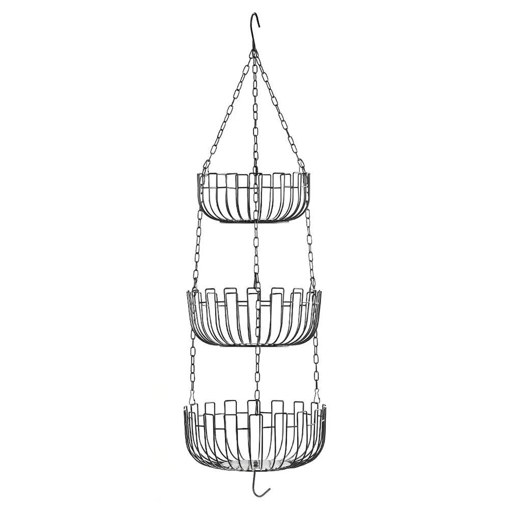 001-ZJD-SB1 3-Layer Hanging Basket Potted Plant Vegetable Fruit Basket (BPA-free, No FDA Certificate) - 1