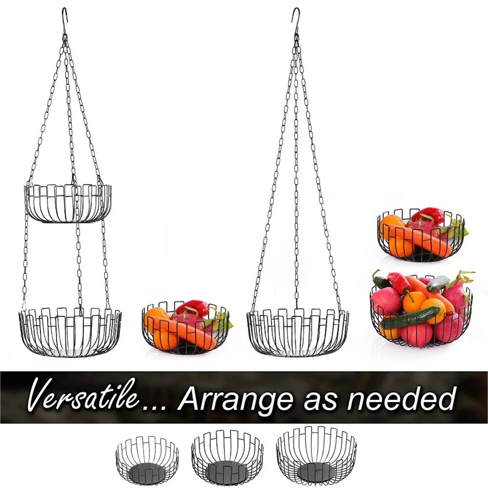 001-ZJD-SB1 3-Layer Hanging Basket Potted Plant Vegetable Fruit Basket (BPA-free, No FDA Certificate) - 4