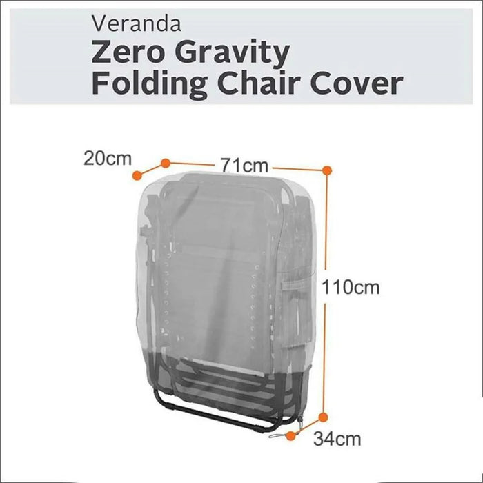 Outdoor Folding Chair Cover Waterproof Dustproof Lawn Patio Furniture Cover - Grey - 2