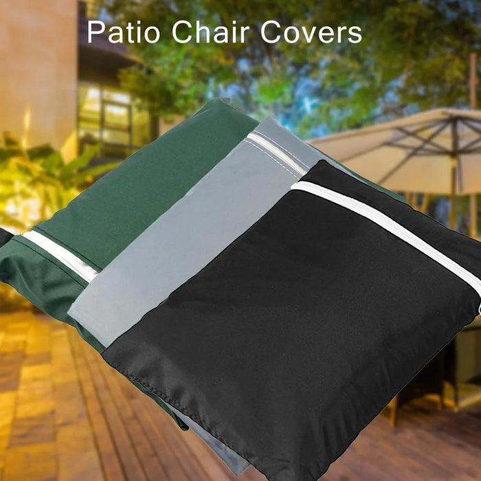 Outdoor Folding Chair Cover Waterproof Dustproof Lawn Patio Furniture Cover - Grey - 7