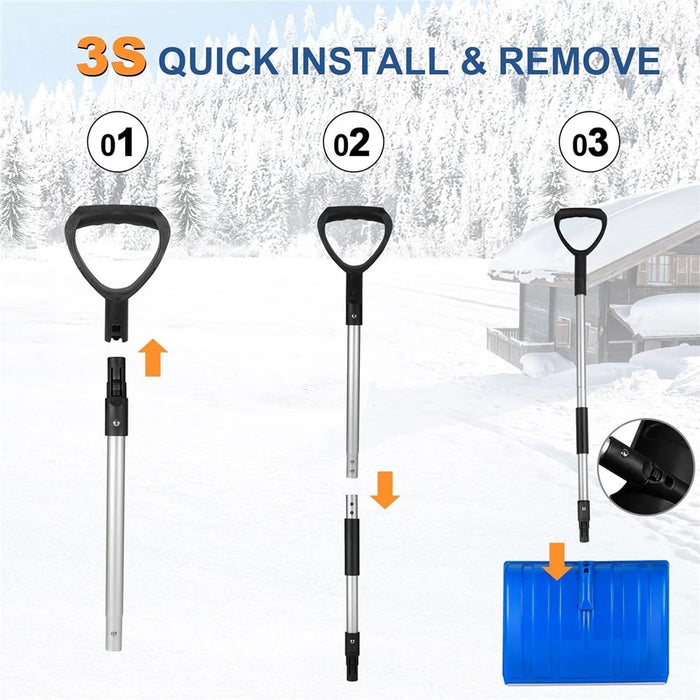 CY-SL04 Detachable PC Snow Shovel with Metal Handle for Garden and Outdoor - Blue - 4