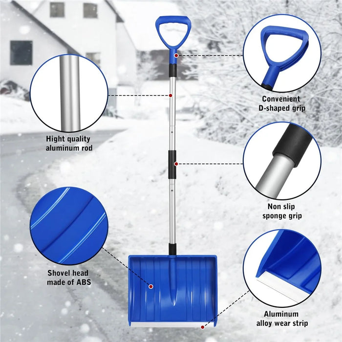 CY-SL04 Detachable PC Snow Shovel with Metal Handle for Garden and Outdoor - Blue - 5