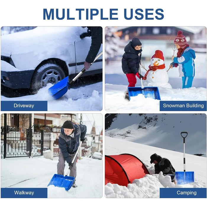 CY-SL04 Detachable PC Snow Shovel with Metal Handle for Garden and Outdoor - Blue - 7