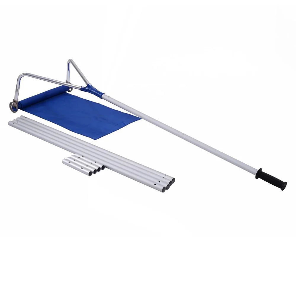 Aluminum Pole Roof Snow Removal Rake Retractable Oxford Cloth Snow Scraper - Blue - 1