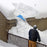 Aluminum Pole Roof Snow Removal Rake Retractable Oxford Cloth Snow Scraper - Blue - 4