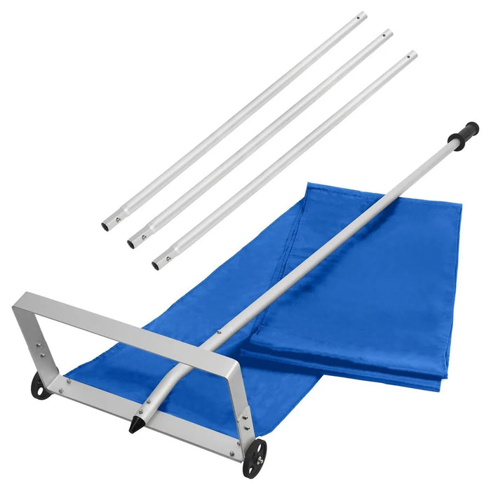 6.1m Extendable Roof Snow Rake with Wheels and Oxford Cloth Rake Head - Pipe Diameter 30MM x Wall Thickness 1.0MM - 6