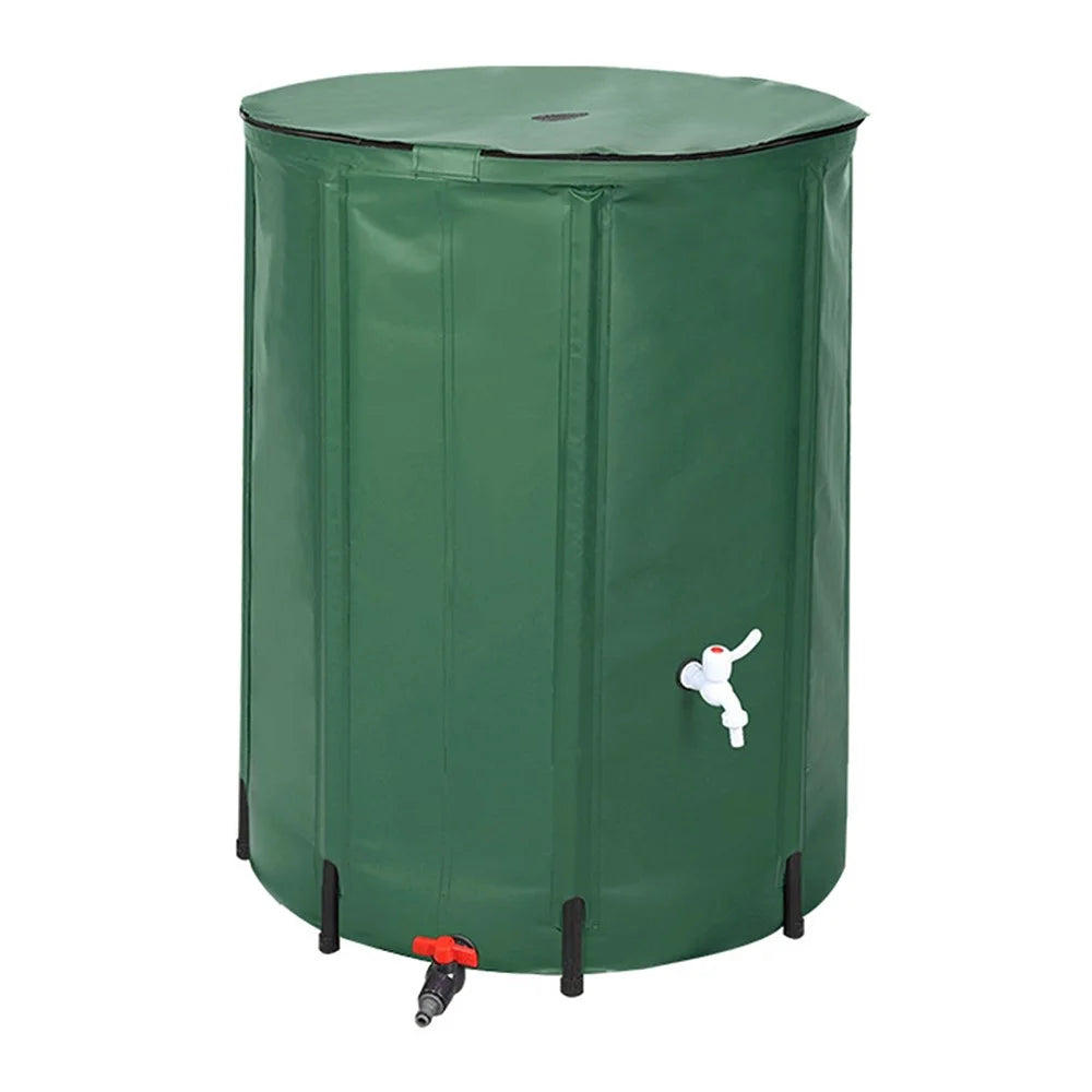 Portable Foldable Rain Water Collection Barrel 100L PVC Mesh Outdoor Garden Watering Storage Tank 40 x 78cm - 1