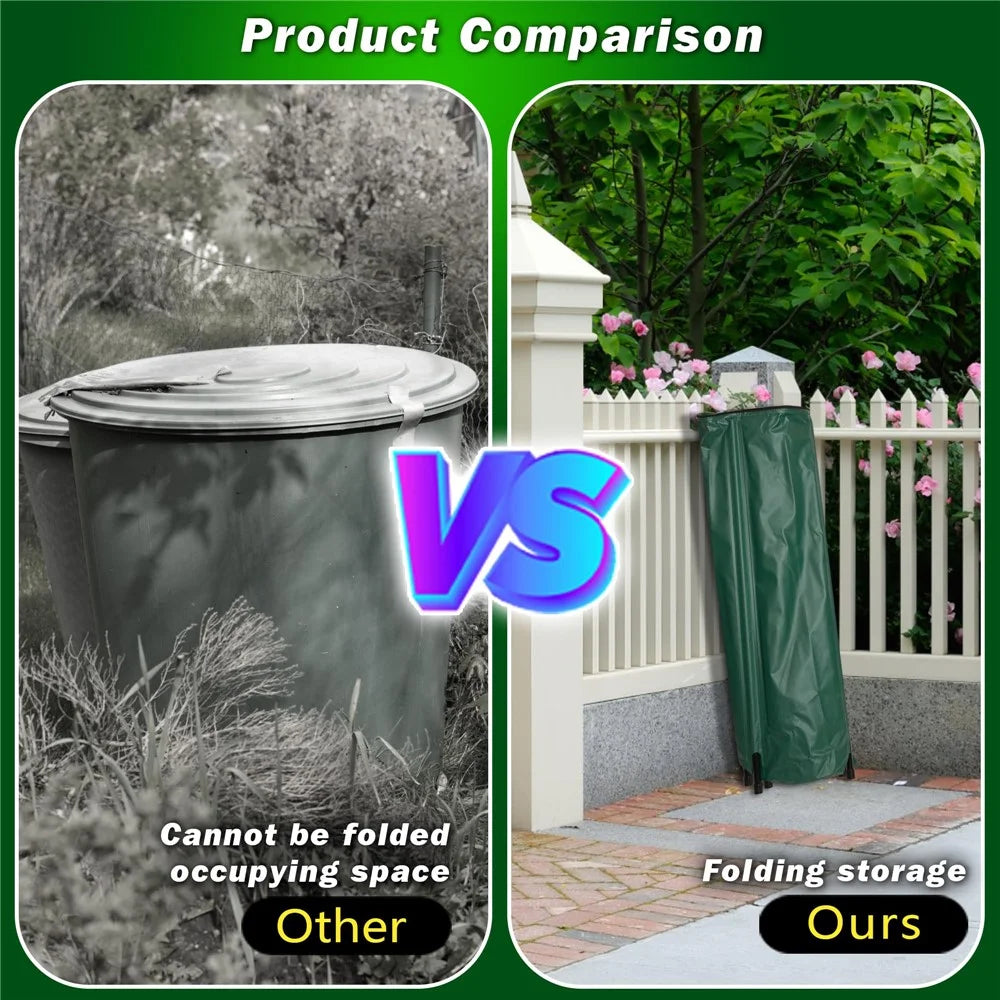 Portable Foldable Rain Water Collection Barrel 100L PVC Mesh Outdoor Garden Watering Storage Tank 40 x 78cm - 5
