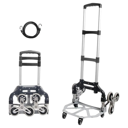 Heavy Duty Dolly Cart Folding Stair Climbing Hand Truck Trolley with 6 Wheels and Telescoping Handle - 1