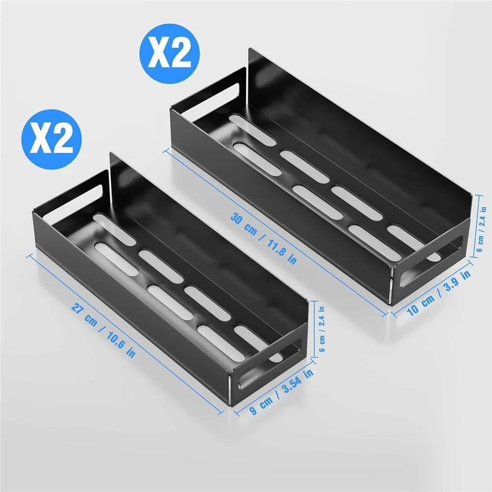 4Pcs / Set Magnetic Spice Storage Rack for Refrigerator and Oven Fridge Organizer Shelf - 6