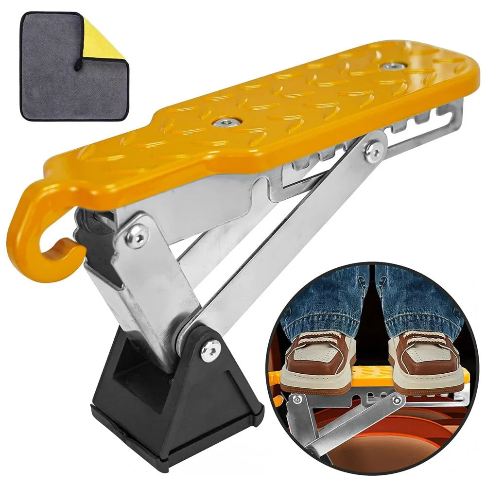 Universal Car Door Step SUV Truck Foldable Door Latch Step with Adjustable Angle for Car Roof Access - Orange - 1