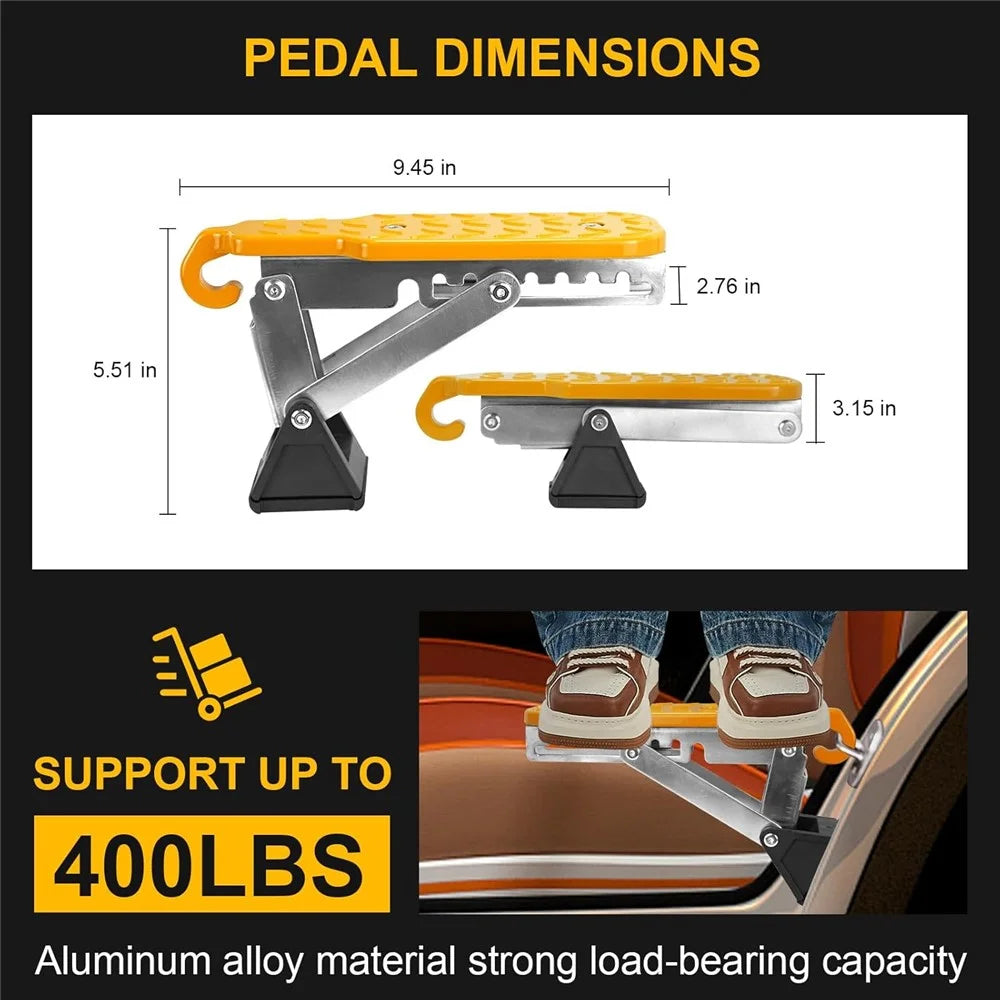 Universal Car Door Step SUV Truck Foldable Door Latch Step with Adjustable Angle for Car Roof Access - Orange - 6