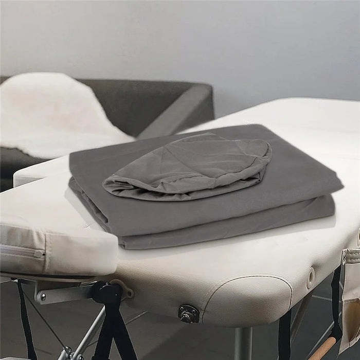 3Pcs / Set Soft Microfibre Massage Table Sheet Fitted Sheet Face Rest Cover for Spa Beauty - Dark Grey - 5