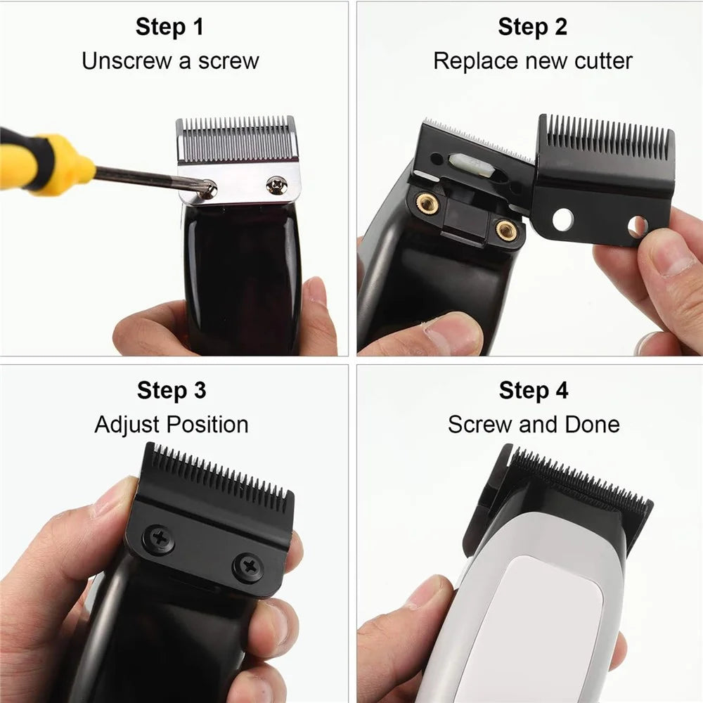 Stainless Steel Clipper Blade for Wahl 8148 / 1919 / 8591 / 8509 Hair Trimmer Replacement Accessories - Black - 5