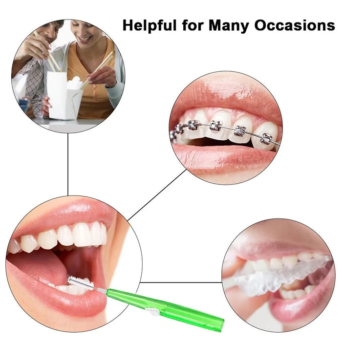 60Pcs Retractable Interdental Brushes Soft Bristle Teeth Cleaner Gum Care Fresh Breath Interdental Brushes - 5 Colors Mixed - 2