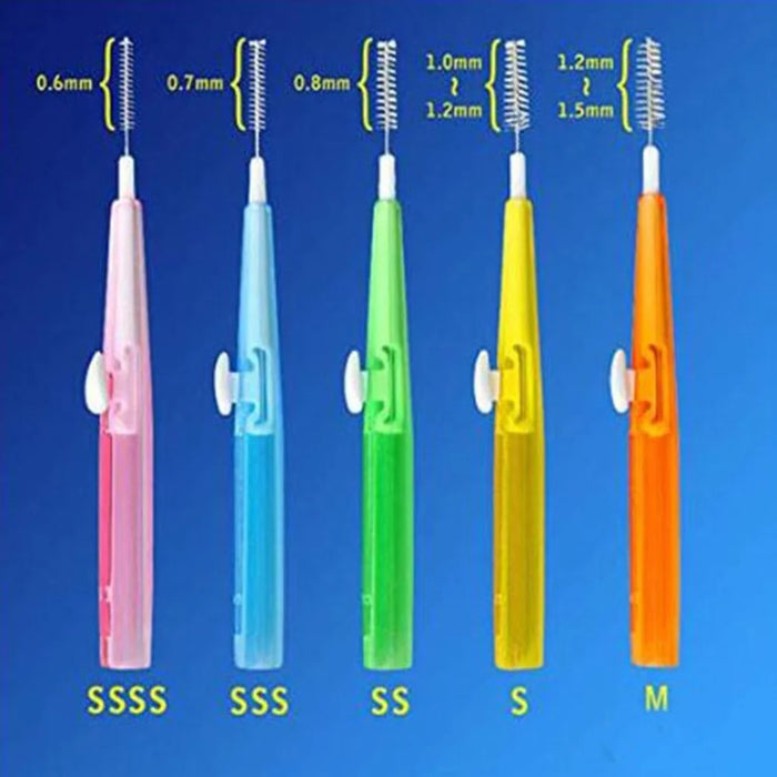 60Pcs Retractable Interdental Brushes Soft Bristle Teeth Cleaner Gum Care Fresh Breath Interdental Brushes - 5 Colors Mixed - 5