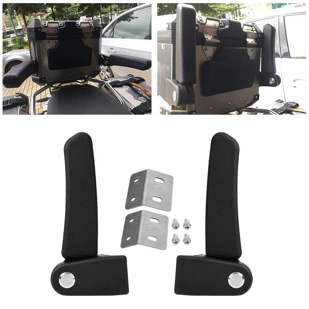 1 Pair Motorcycle Passenger Armrest Rear Box Foldable Grab Handles - 1