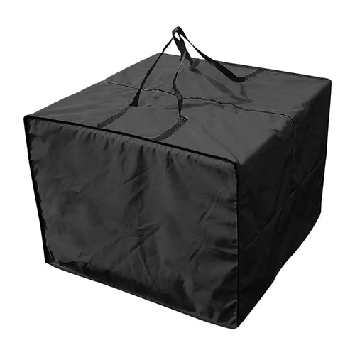 Water-resistant Seat Cushion Zipper Storage Bag with 2 Handles for Patio Furniture, 81x81x61cm - Black - 1