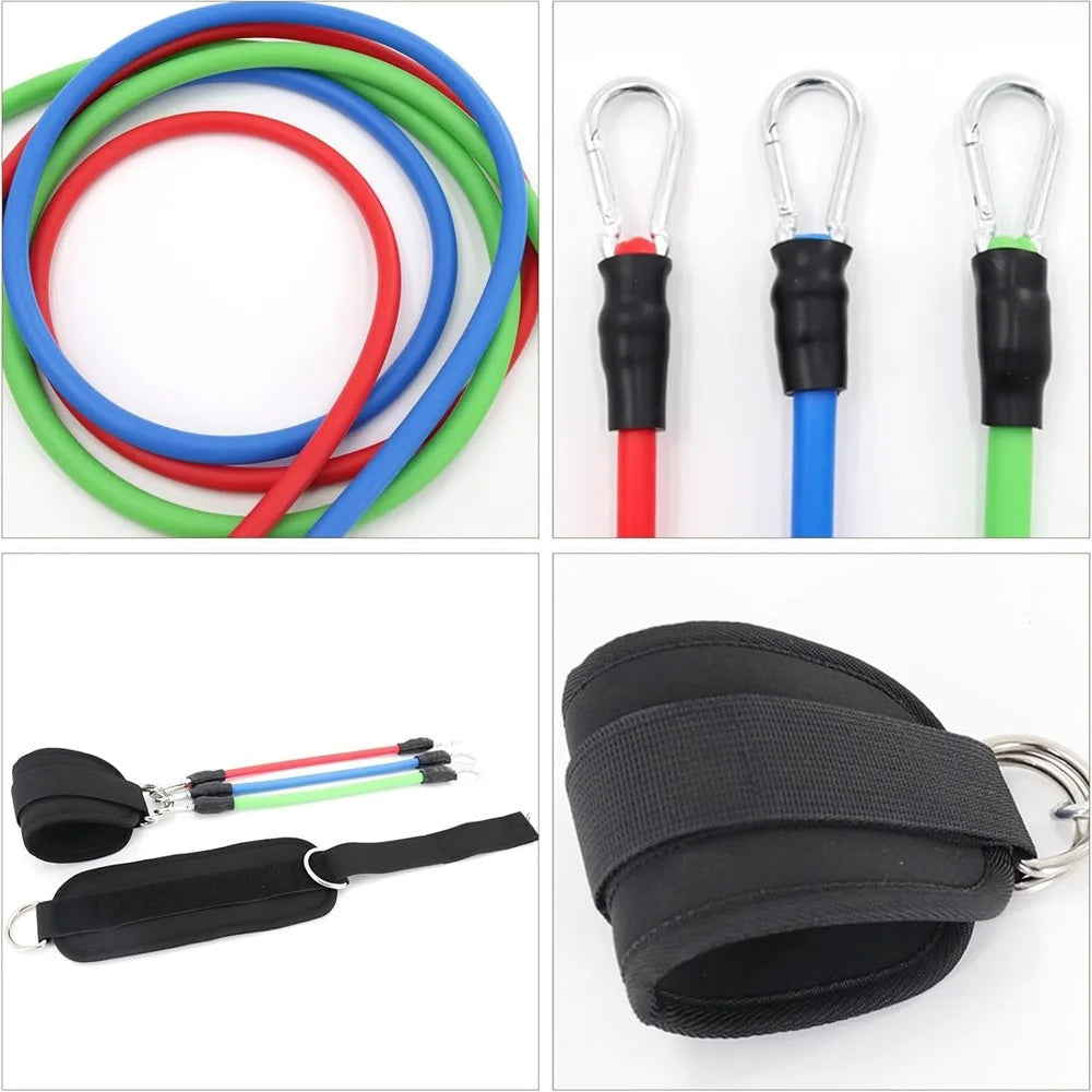 1 Pair Ankle Strap with 3 Resistance Bands for Leg Butt Exercise Training Workout Equipment - 3