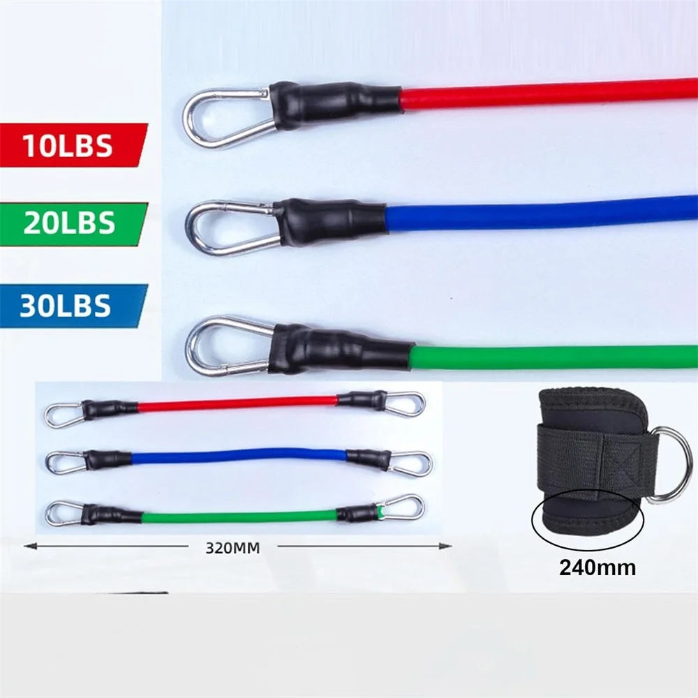 1 Pair Ankle Strap with 3 Resistance Bands for Leg Butt Exercise Training Workout Equipment - 6
