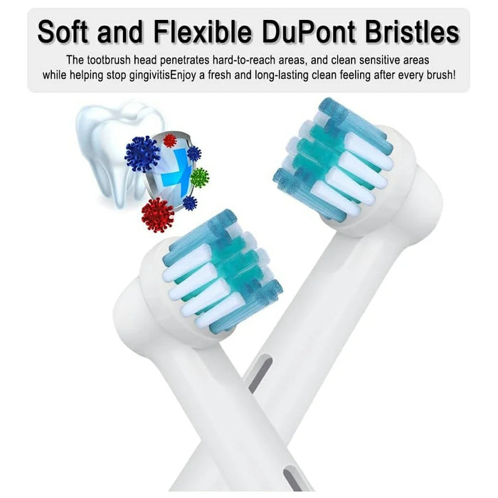 8Pcs Replacement Brush Heads for Electric Toothbrush Deep Clean Soft Bristles Heads for Home Use - 4