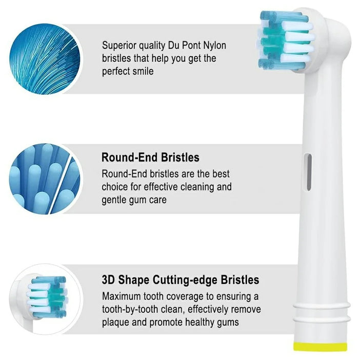 8Pcs Replacement Brush Heads for Electric Toothbrush Deep Clean Soft Bristles Heads for Home Use - 5