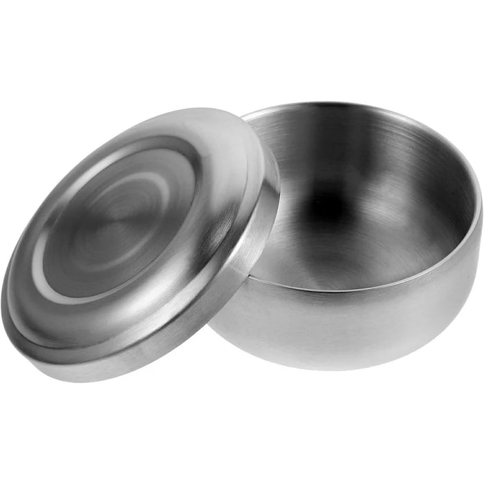 Stainless Steel Shaving Bowl Lather Mug for Men Wide and Deep Soap Container Beard Grooming Accessory - 2