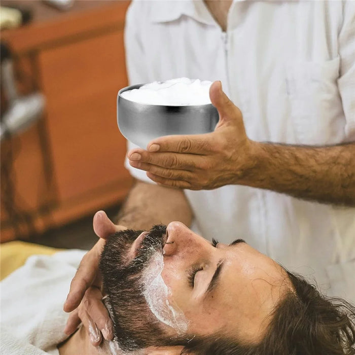 Stainless Steel Shaving Bowl Lather Mug for Men Wide and Deep Soap Container Beard Grooming Accessory - 5
