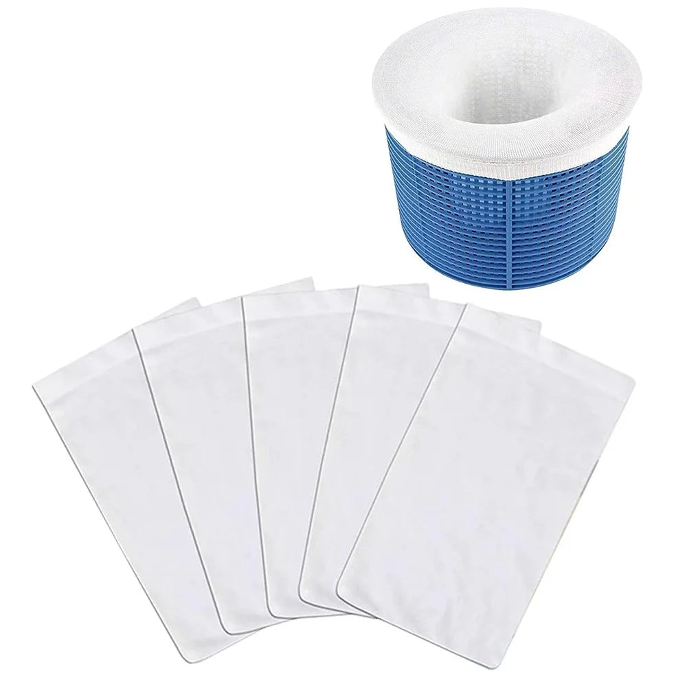 5Pcs Pool Skimmer Socks Nylon Filter Net Debris Bag Basket Liner for Swimming Pool - White - 1