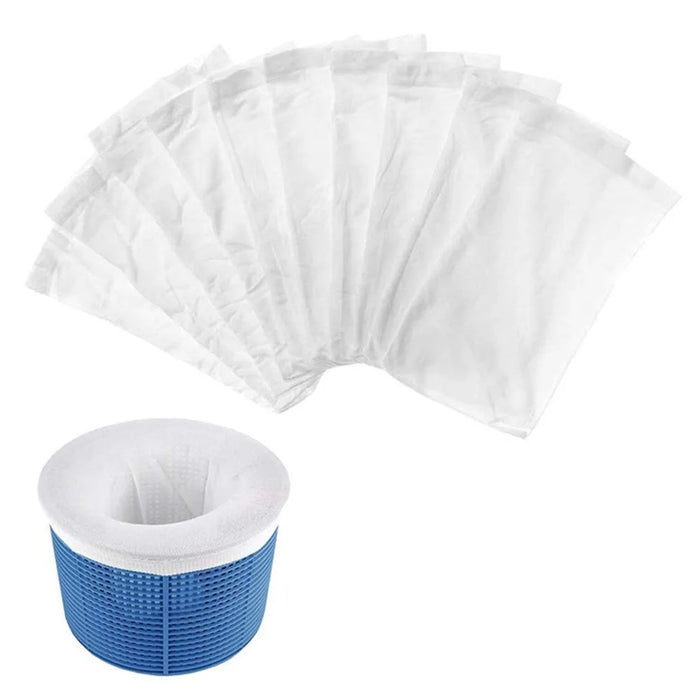 10Pcs Pool Skimmer Socks Nylon Filter Net Debris Bag Basket Liner for Swimming Pool - White - 1