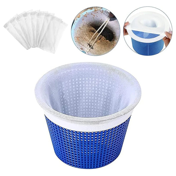 10Pcs Pool Skimmer Socks Nylon Filter Net Debris Bag Basket Liner for Swimming Pool - White - 2