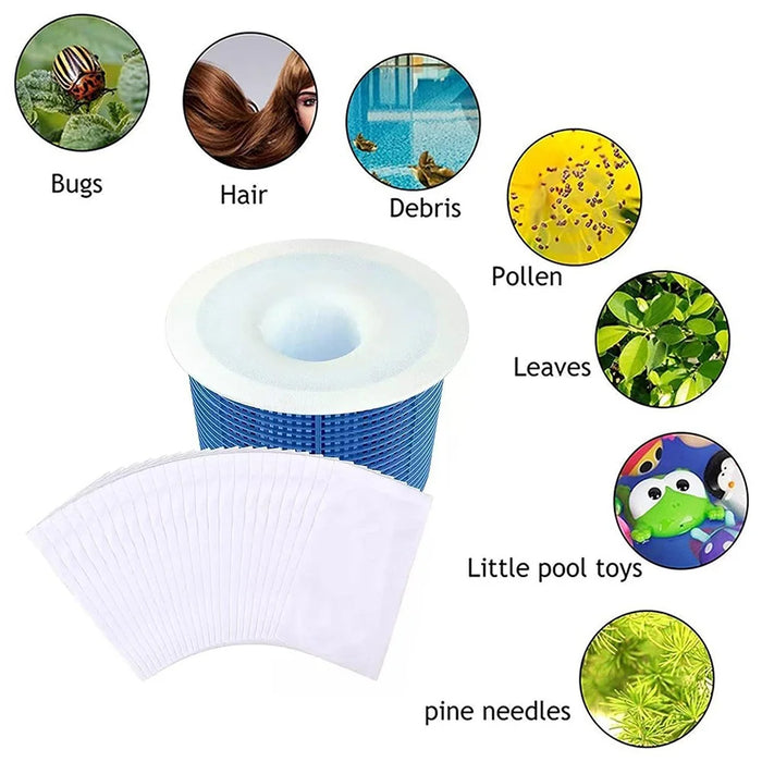 10Pcs Pool Skimmer Socks Nylon Filter Net Debris Bag Basket Liner for Swimming Pool - White - 3