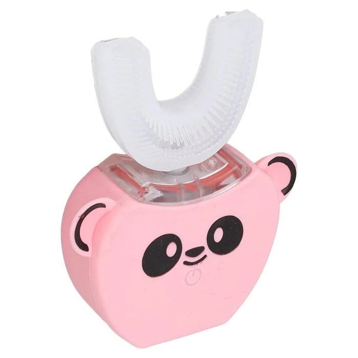 Cartoon Panda U Shaped Electric Toothbrush for Children Silicone Bristles Rechargeable Toothbrush - Pink - 2