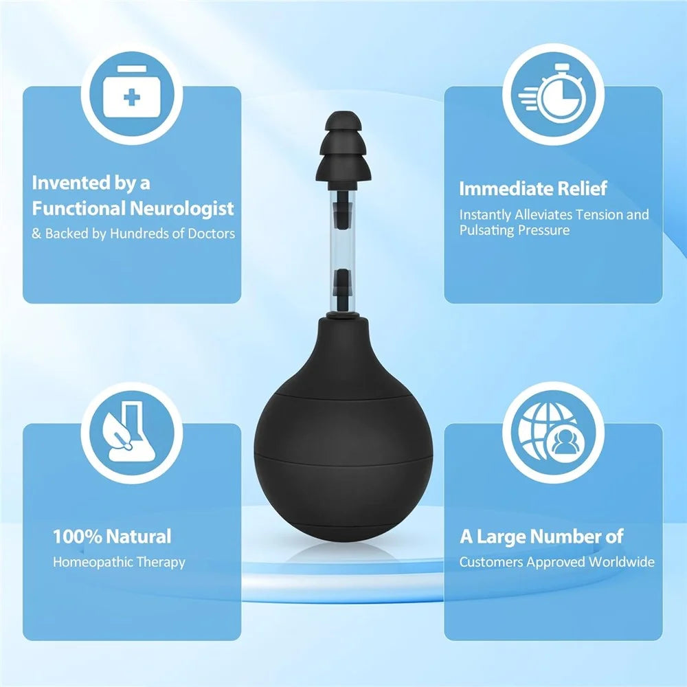 Ear Pressure Relief Device for Instant Headache Relief with 3 Interchangeable Ear Tips Migraine Ear Symptoms Reliever - Black - 5