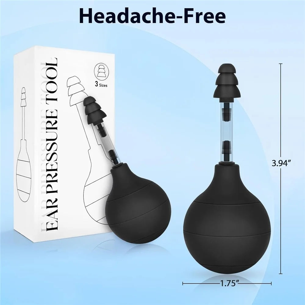 Ear Pressure Relief Device for Instant Headache Relief with 3 Interchangeable Ear Tips Migraine Ear Symptoms Reliever - Black - 6