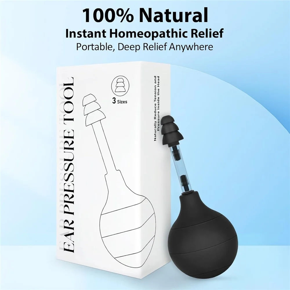 Ear Pressure Relief Device for Instant Headache Relief with 3 Interchangeable Ear Tips Migraine Ear Symptoms Reliever - Black - 7