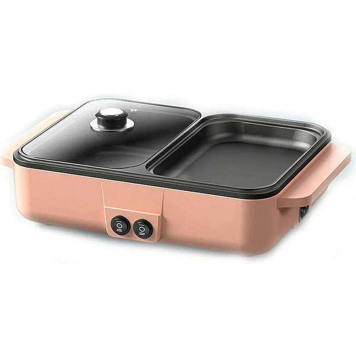 Multi-Function Electric Hot Pot Grill 2 in 1 Cooking Appliance with Dual Temperature Control - EU Plug - 1