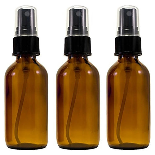 3Pcs 50ml Amber Glass Spray Bottle UV Protection Travel Fine Mist Sprayer for Oils Perfumes - 1