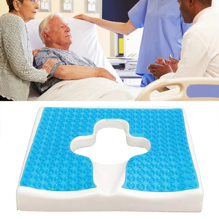 Anti Bedsore Seat Cushion for Sitting After Surgery Pressure Tailbone Sciatica Lower Relief Lumbar Spine Pain - Blue - 4