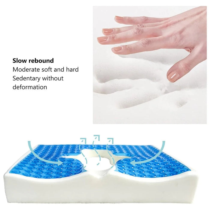 Anti Bedsore Seat Cushion for Sitting After Surgery Pressure Tailbone Sciatica Lower Relief Lumbar Spine Pain - Blue - 6